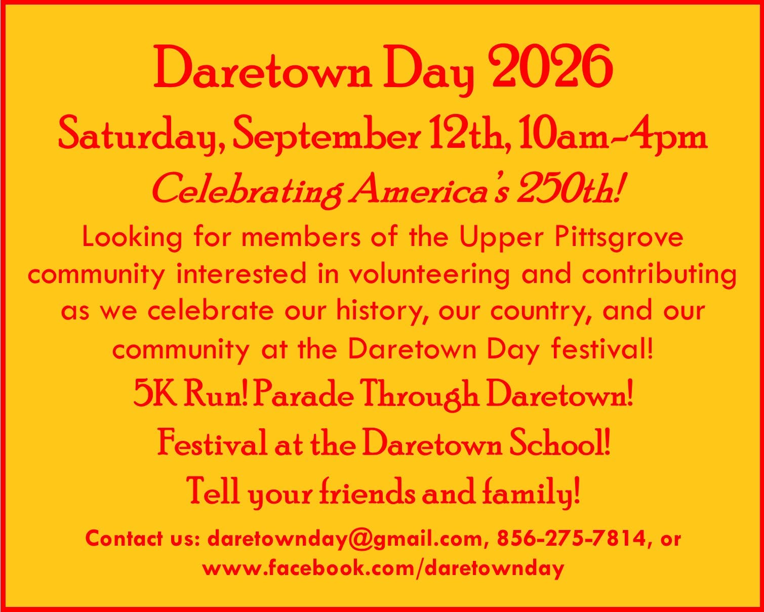 Daretown Day 2026 Flyer